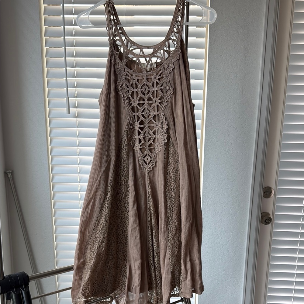 Ryu Tan Lace Detail Dress